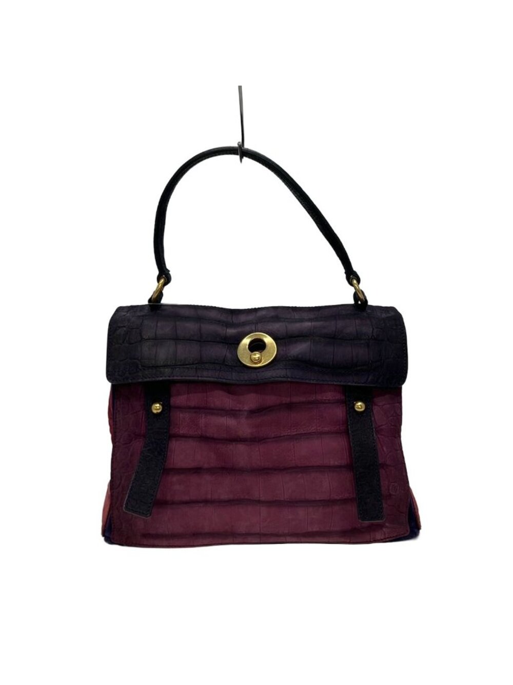Saint Laurent Rive Gauche Handbag Muse Two Purple Light Multi Embossed